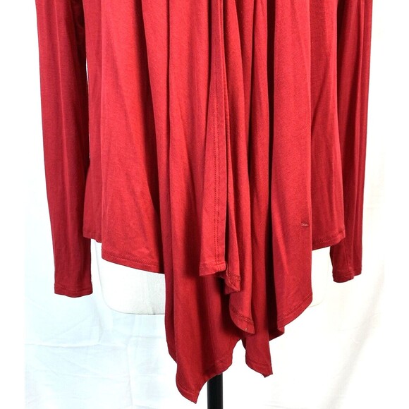 Moa Collection Woman's Cardigan Size 2XL Open Front Shawl Collar Lightweight Red - Picture 4 of 11